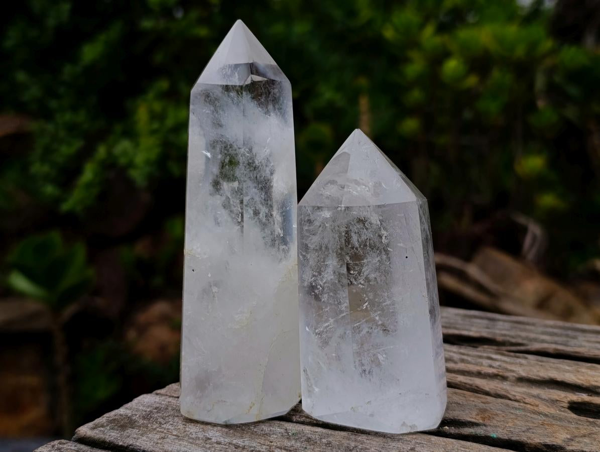 Polished Clear Quartz Crystals x 6 From Madagascar - Toprock Gemstones and Minerals 