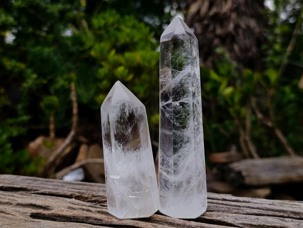 Polished Clear Quartz Crystals x 6 From Madagascar - Toprock Gemstones and Minerals 