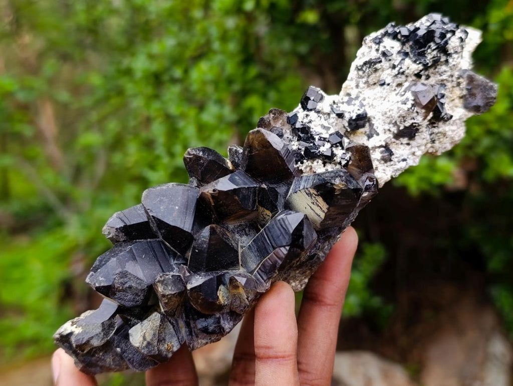 Natural Schorl Black Tourmaline Specimens with Associated Minerals x 3 From Erongo, Namibia - Toprock Gemstones and Minerals 