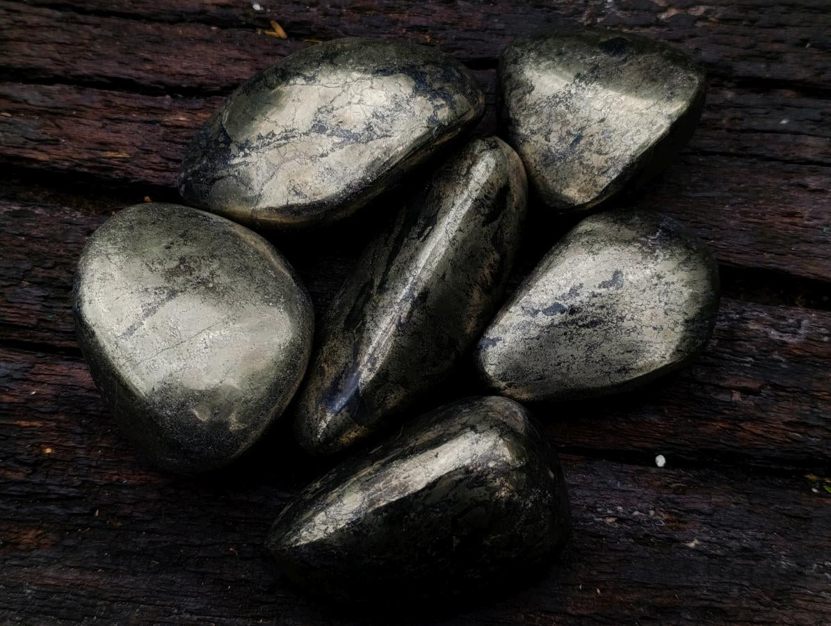 Polished Basalt Pharaoh Stone Free Forms x 6 From Iron Duke Mine, Zimbabwe - Toprock Gemstones and Minerals 