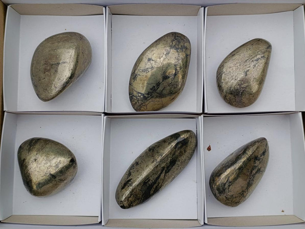 Polished Basalt Pharaoh Stone Free Forms x 6 From Iron Duke Mine, Zimbabwe - Toprock Gemstones and Minerals 