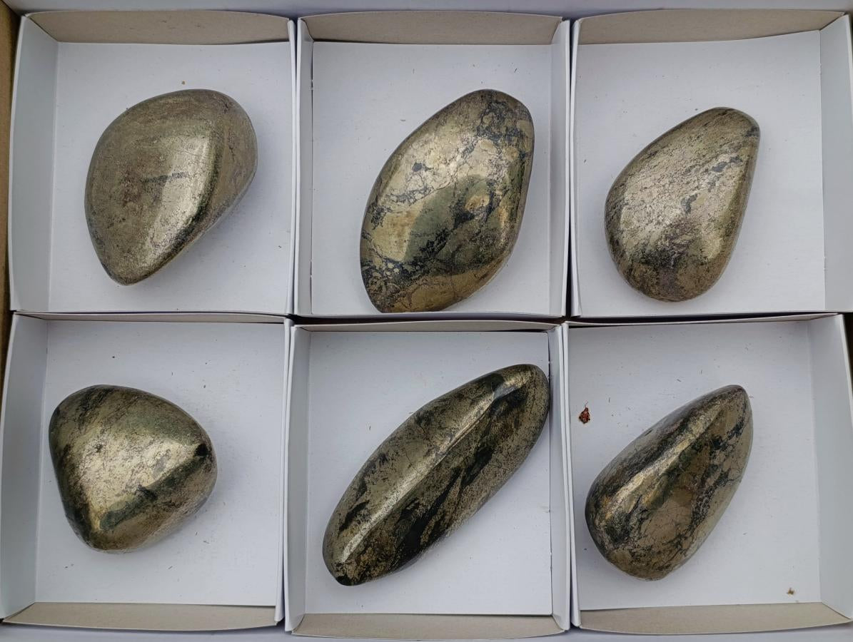 Polished Basalt Pharaoh Stone Free Forms x 6 From Iron Duke Mine, Zimbabwe - Toprock Gemstones and Minerals 