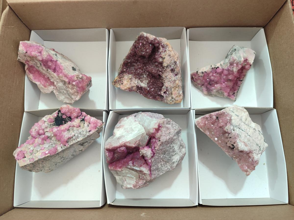 Natural Spherocobaltite Specimens x 6 From Mashamba West Mine, Congo