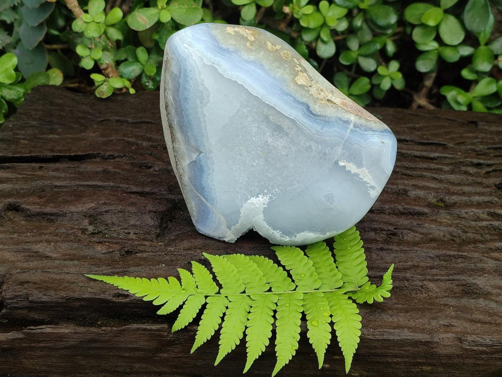 Polished and Natural Large Blue Lace Agate Standing Display Piece x 1 From Nsanje, Malawi