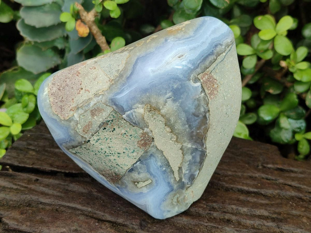 Polished and Natural Large Blue Lace Agate Standing Display Piece x 1 From Nsanje, Malawi