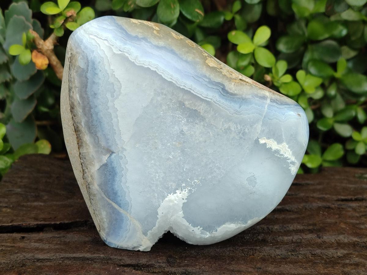 Polished and Natural Large Blue Lace Agate Standing Display Piece x 1 From Nsanje, Malawi
