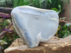 Polished and Natural Large Blue Lace Agate Standing Display Piece x 1 From Nsanje, Malawi