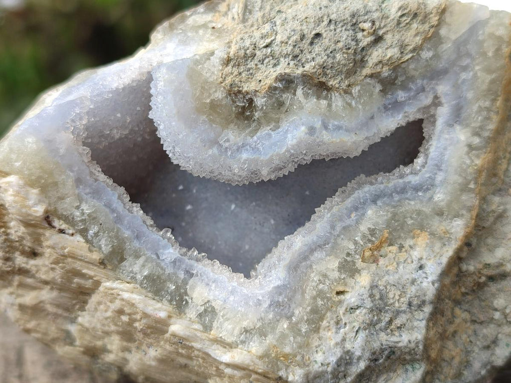 Natural Blue Lace Agate Geode Specimens x 6 From Nsanje, Malawi