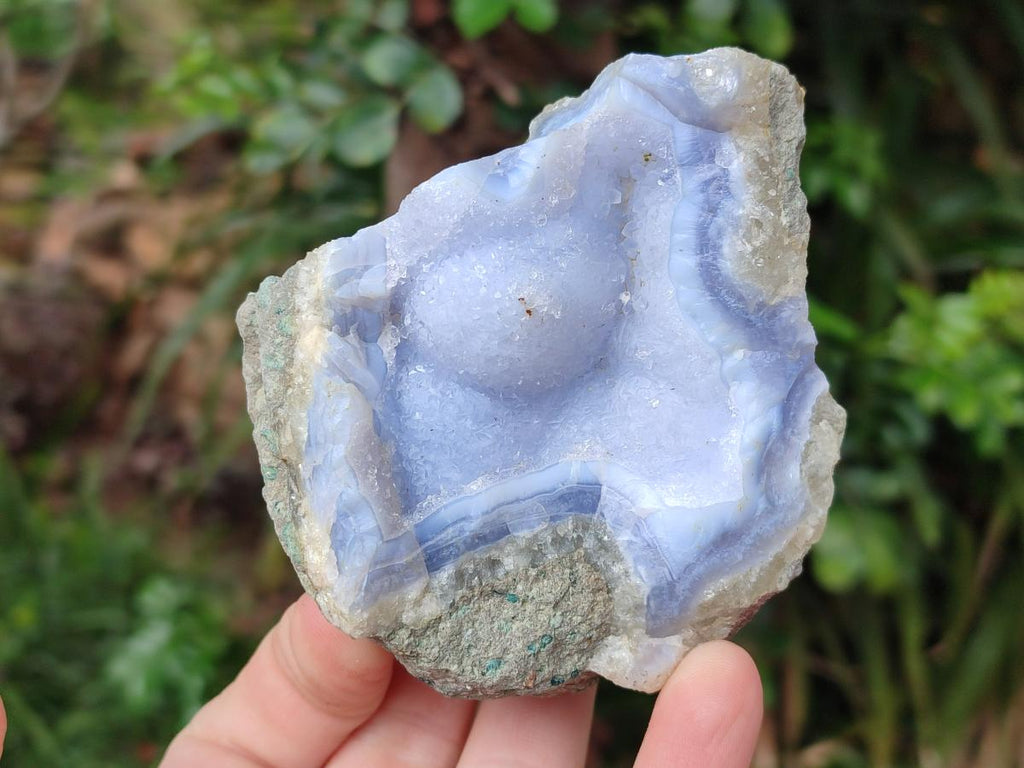Natural Blue Lace Agate Geode Specimens x 6 From Nsanje, Malawi
