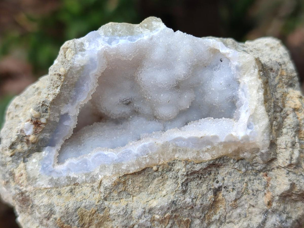 Natural Blue Lace Agate Geode Specimens x 6 From Nsanje, Malawi