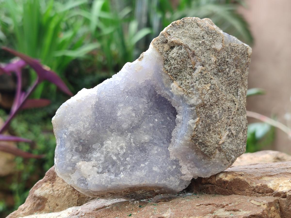 Natural Blue Lace Agate Geode Specimens x 6 From Nsanje, Malawi