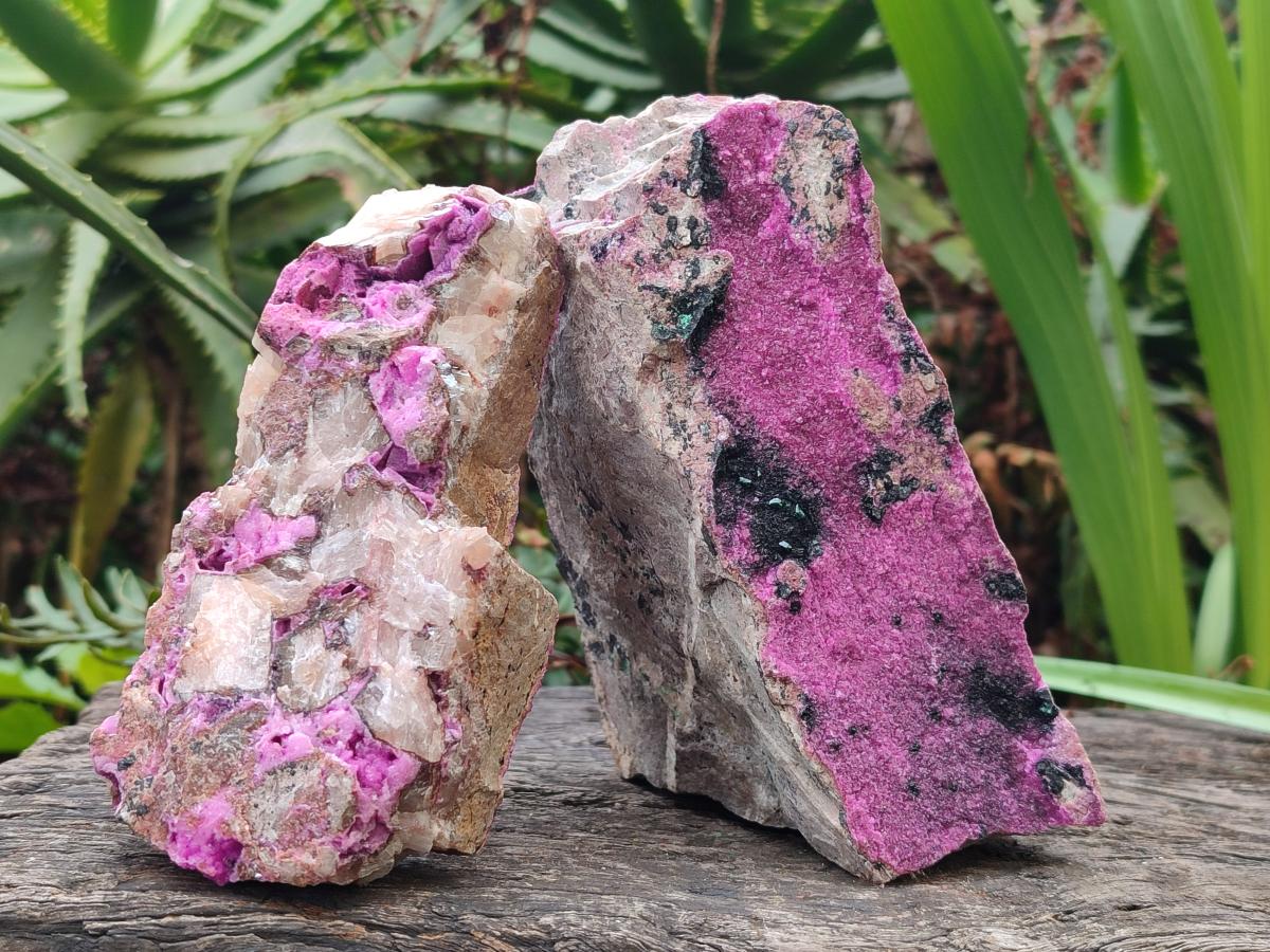 Natural Large Cabinet Size Salrose Cobaltoan Dolomite Specimens x 2 From Kakanda, Congo