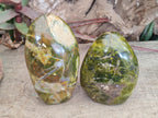 Polished Large Green Opal Standing Display Pieces x 2 From Betroka, Madagascar
