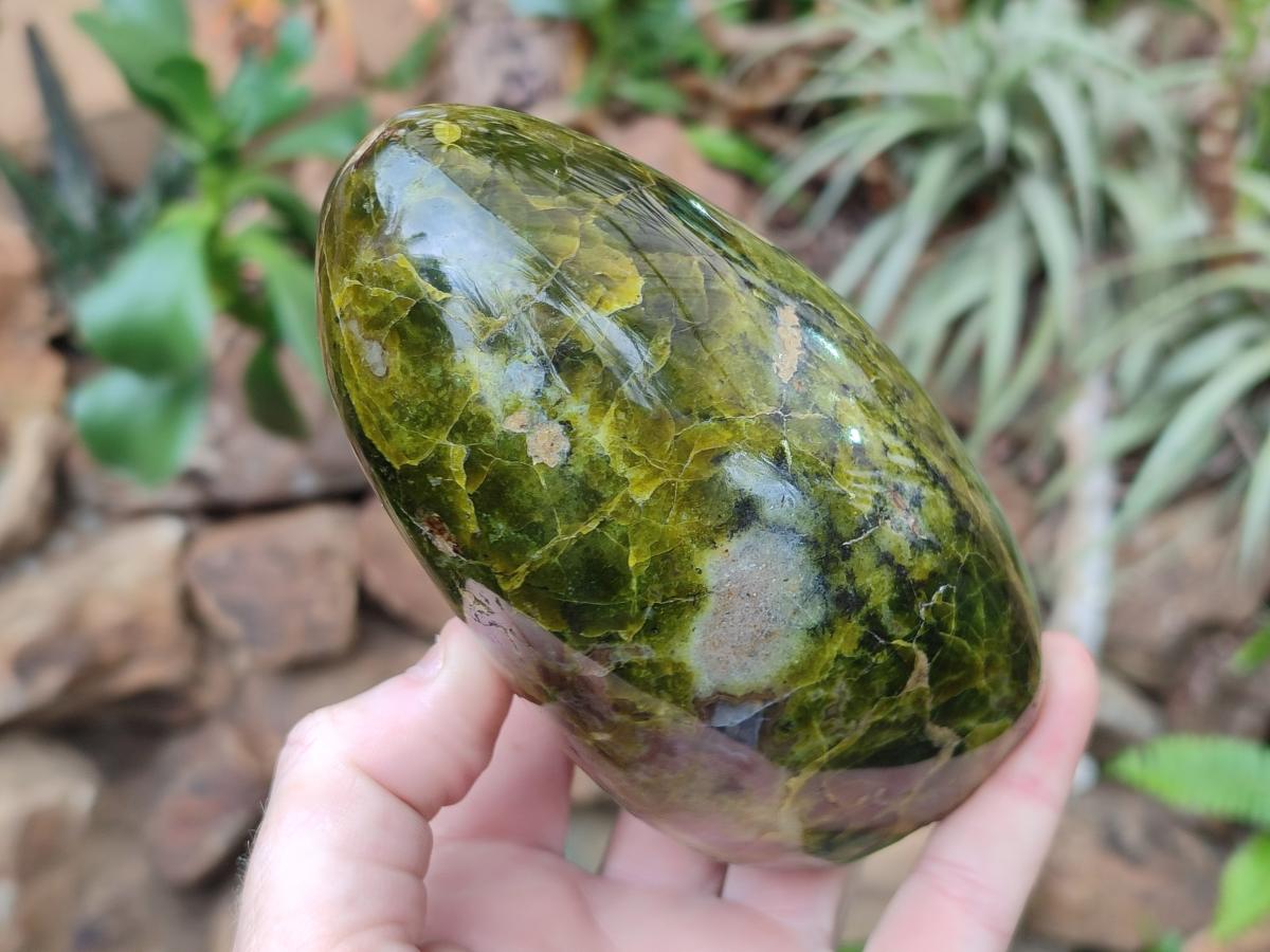 Polished Large Green Opal Standing Display Pieces x 2 From Betroka, Madagascar