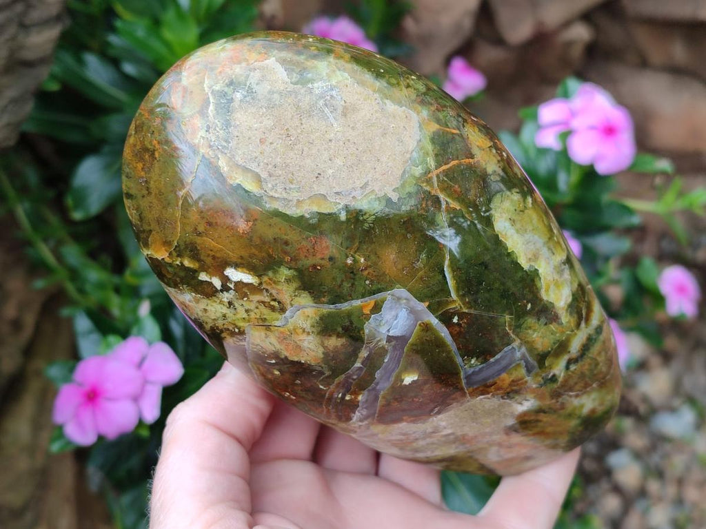 Polished Large Green Opal Standing Display Pieces x 2 From Betroka, Madagascar