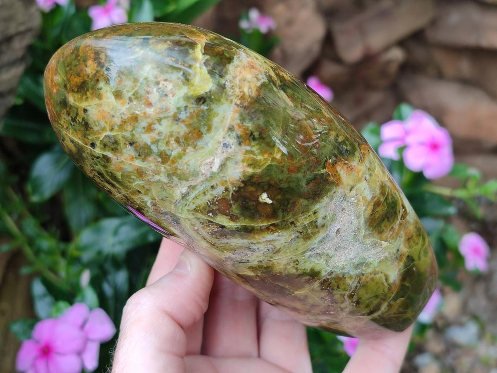 Polished Large Green Opal Standing Display Pieces x 2 From Betroka, Madagascar