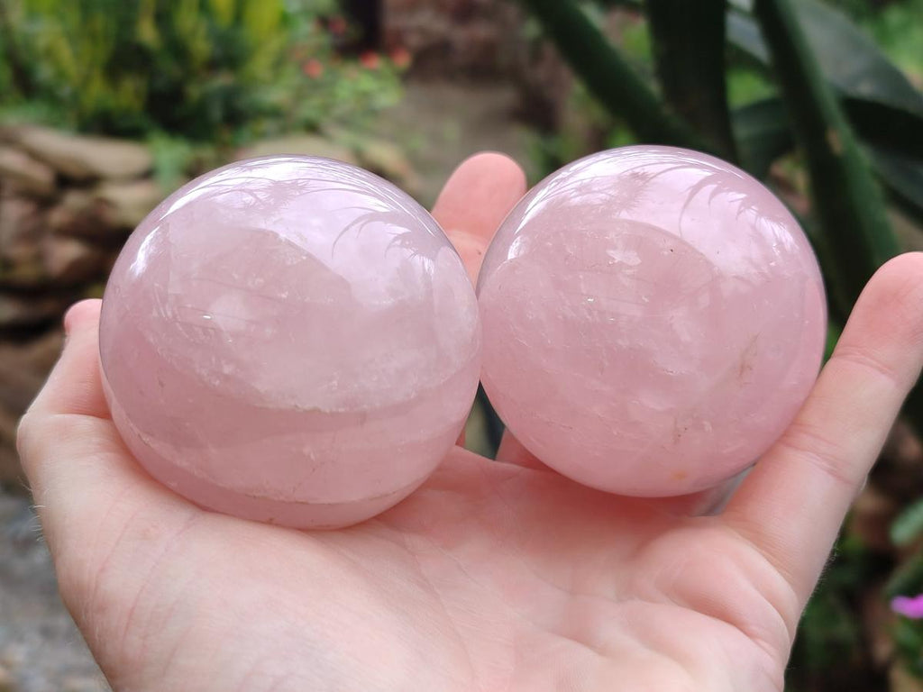 Polished Gemmy Rose Quartz Spheres x 3 From Madagascar