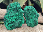 Natural Silky Malachite Specimens x 2 From Kasompe, Congo