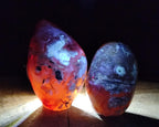 Polished and Natural Flower Agate Standing Display Pieces x 2 From Antsahalova, Madagascar