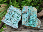 Natural Drusy Coated Chrysocolla Specimens with Malachite and Heterogenite x 3 From Lupoto Mine, Congo