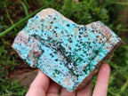 Natural Drusy Coated Chrysocolla Specimens with Malachite and Heterogenite x 3 From Lupoto Mine, Congo