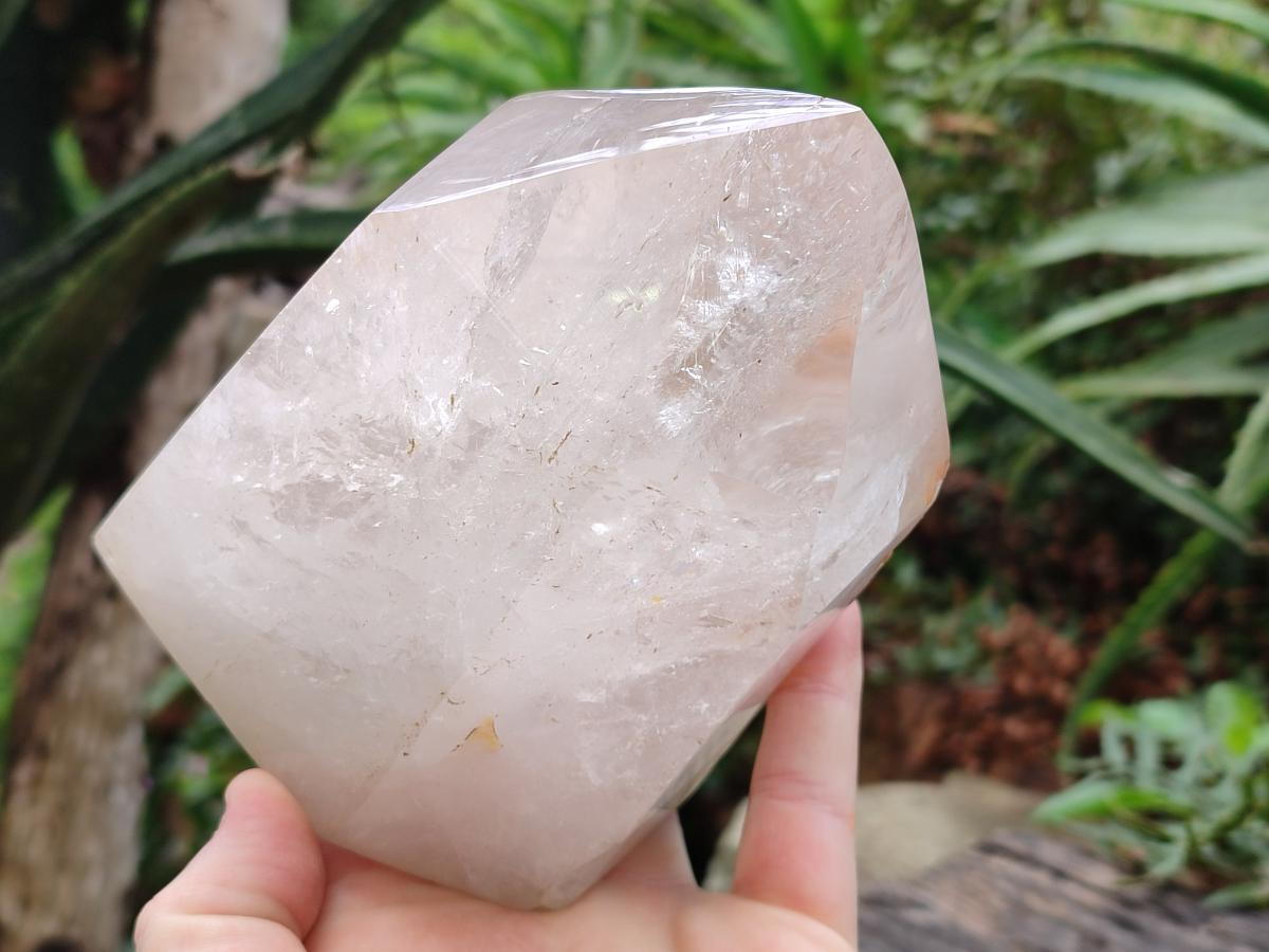 Polished and Natural Large Clear Quartz Display Crystal x 1 From Madagascar
