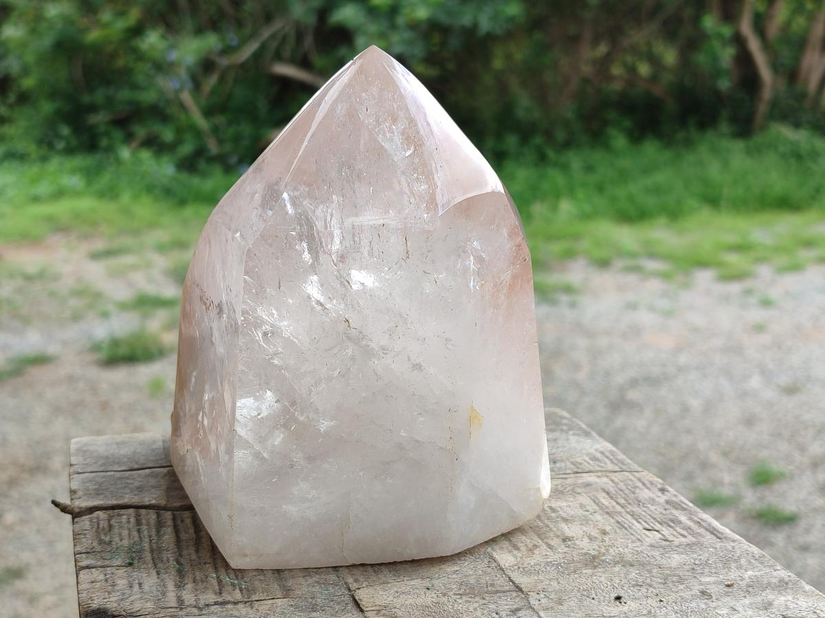 Polished and Natural Large Clear Quartz Display Crystal x 1 From Madagascar