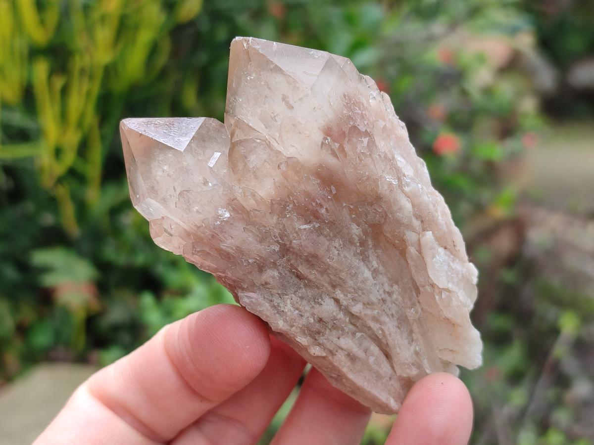 Natural Cascading White Phantom Smokey Clear Luena Quartz Crystals and Clusters x 12 From Luena, Congo