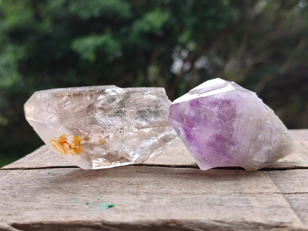 Natural Smokey and Amethyst Brandberg Quartz Crystals x 14 From Brandberg, Namibia