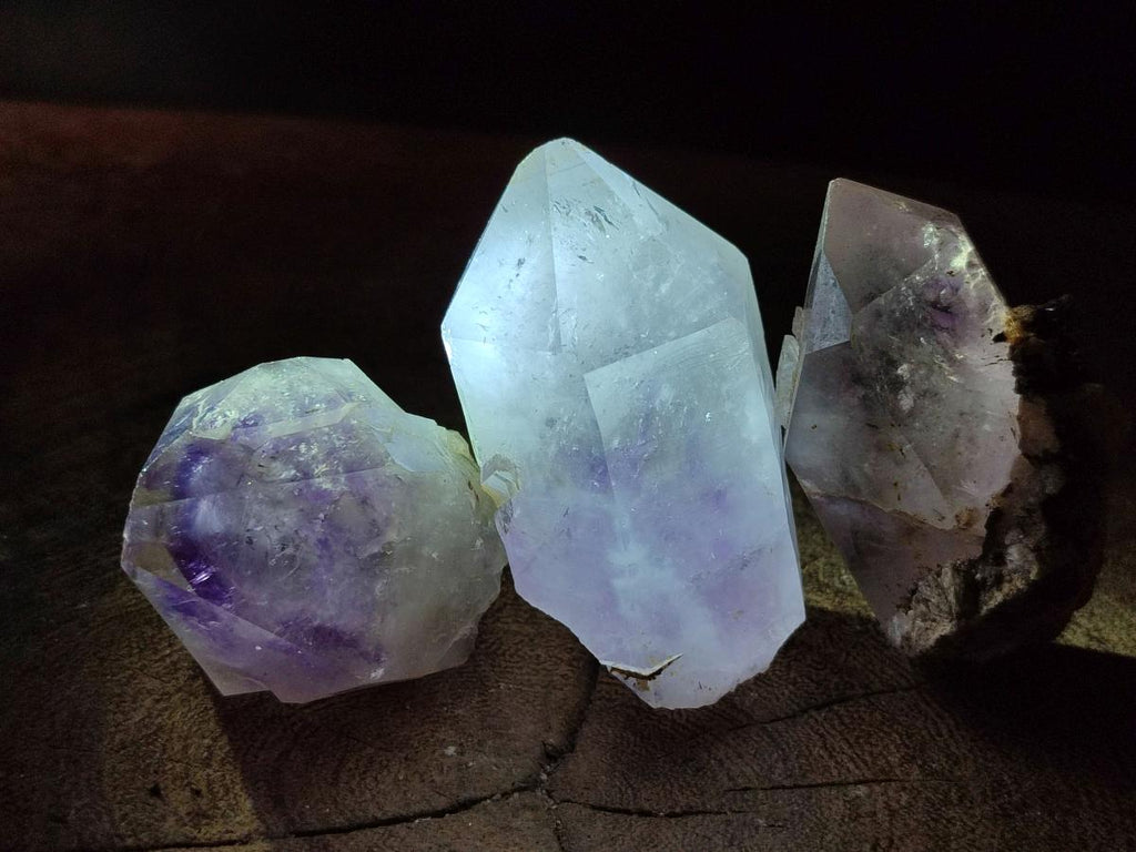 Natural Smokey and Amethyst Brandberg Quartz Crystals x 14 From Brandberg, Namibia