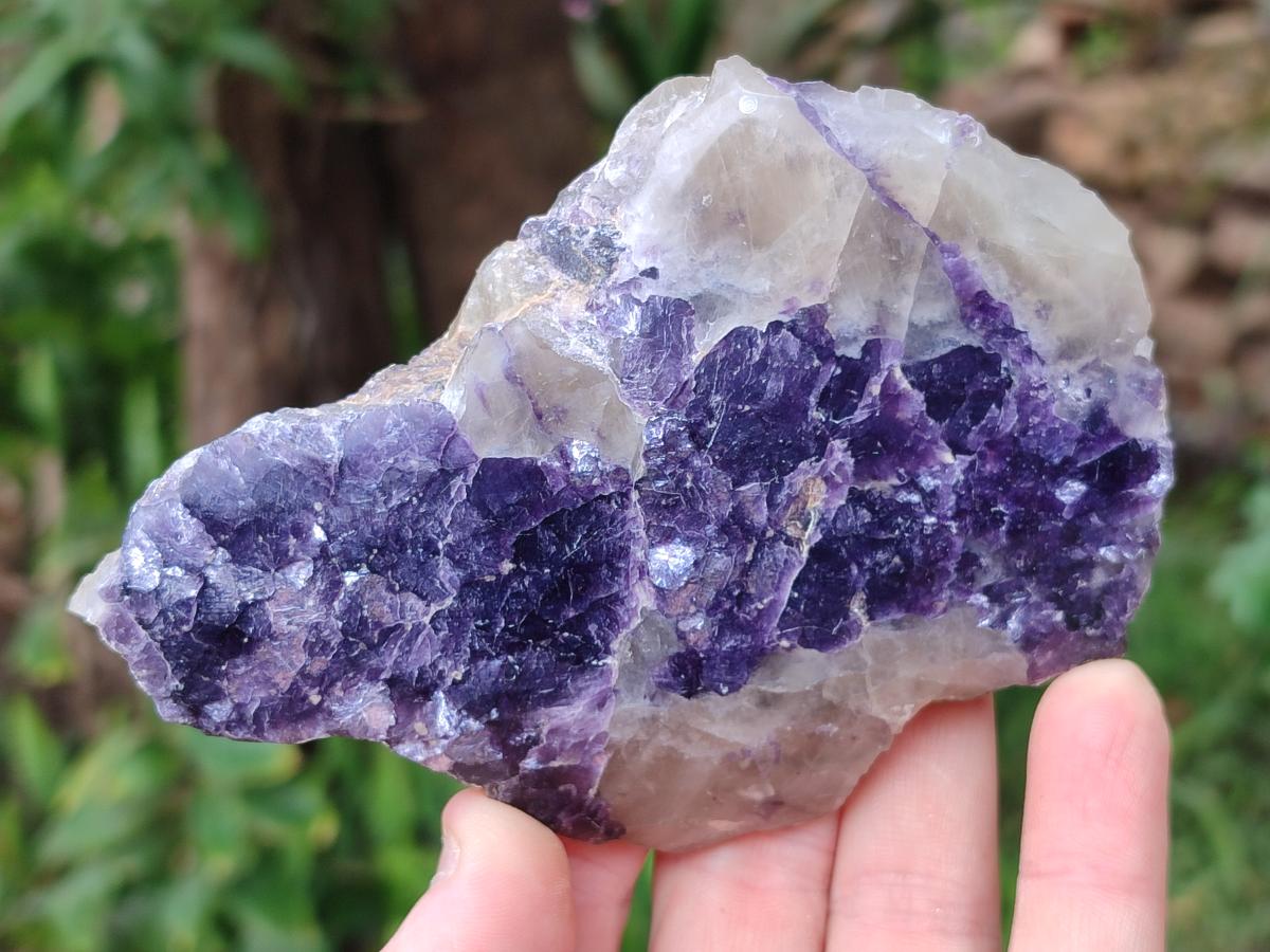 Polished One Side Silver Leaf Lepidolite Slices x 6 From Zimbabwe
