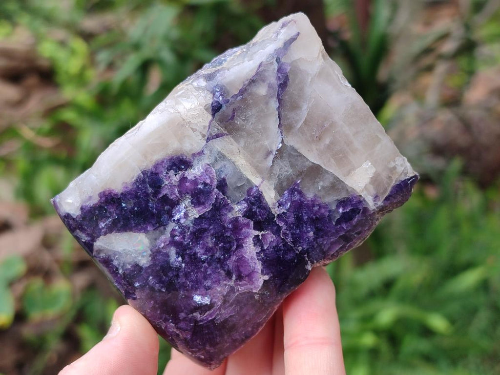 Polished One Side Silver Leaf Lepidolite Slices x 6 From Zimbabwe