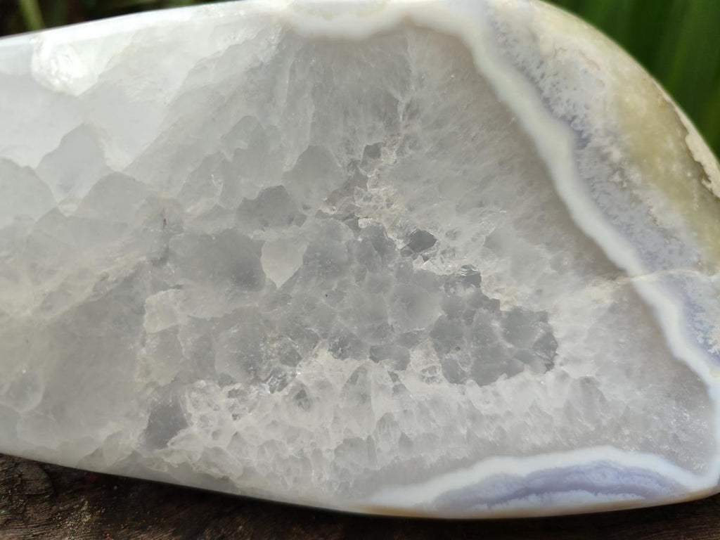 Polished Large Blue Lace Agate Standing Display Piece x 1 From Nsanje, Malawi