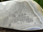 Polished Large Blue Lace Agate Standing Display Piece x 1 From Nsanje, Malawi