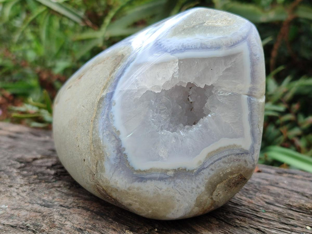 Polished Large Blue Lace Agate Standing Display Piece x 1 From Nsanje, Malawi