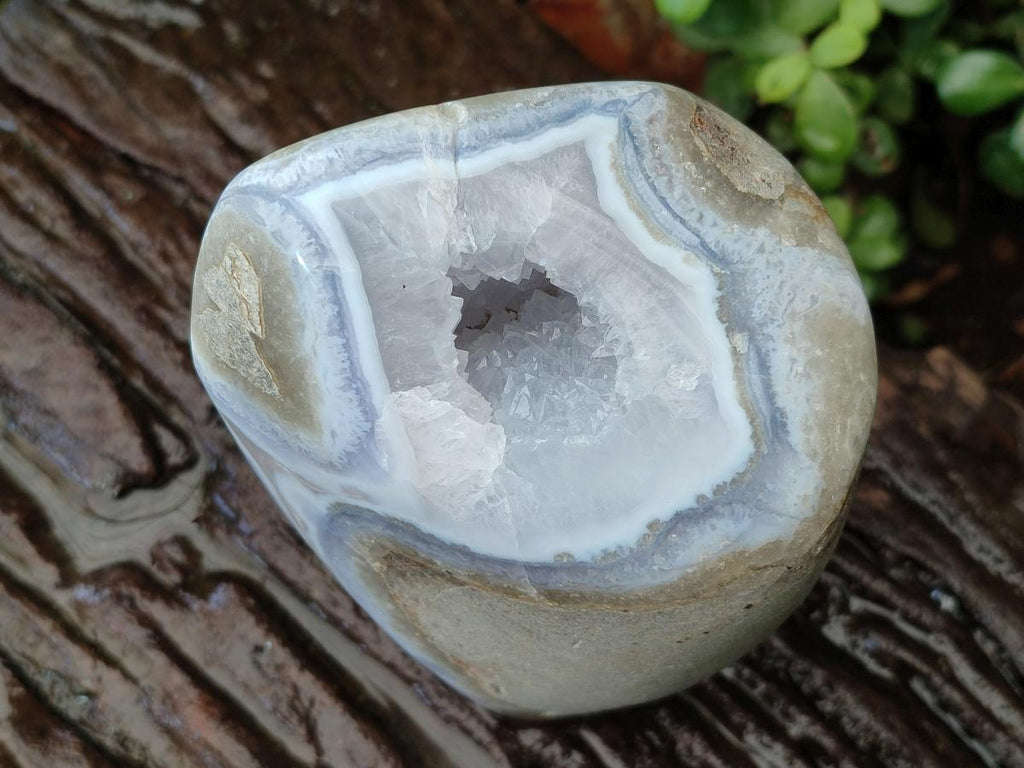 Polished Large Blue Lace Agate Standing Display Piece x 1 From Nsanje, Malawi