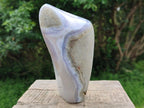 Polished Large Blue Lace Agate Standing Display Piece x 1 From Nsanje, Malawi