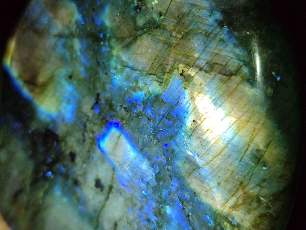 Polished Labradorite Standing Display Pieces x 4 From Madagascar