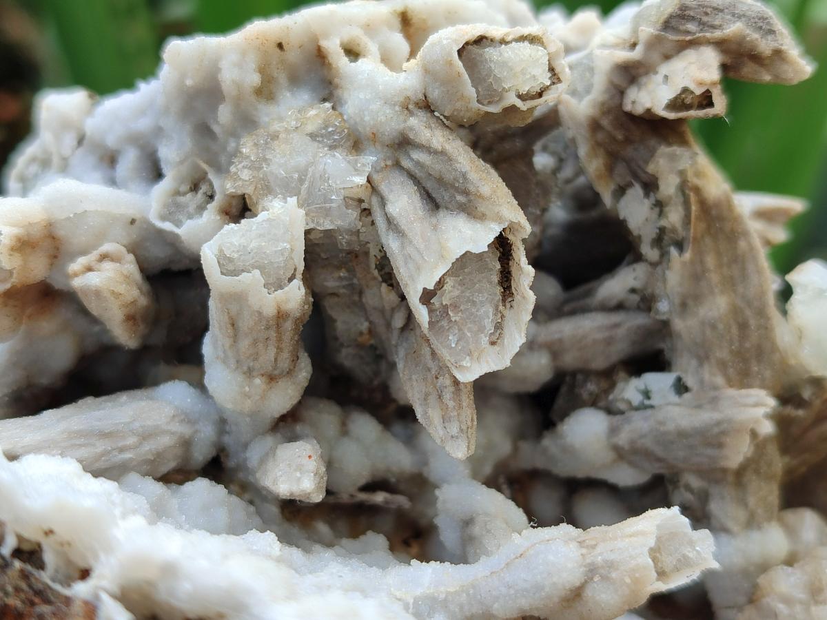 Natural Drusy Coated Calcite Sceptre Pseudomorph Clusters x 2 From Albert's Mountain, Lesotho
