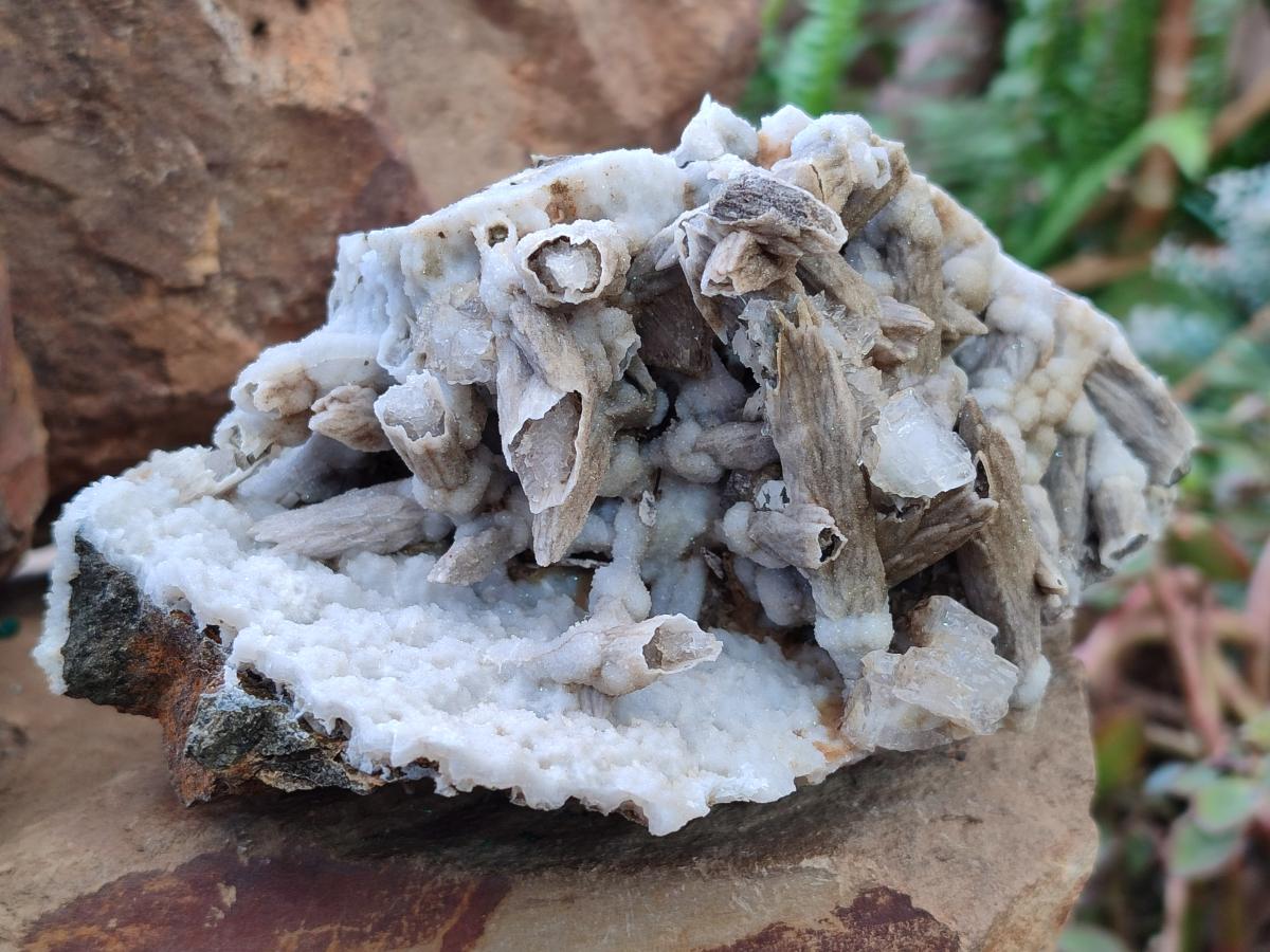 Natural Drusy Coated Calcite Sceptre Pseudomorph Clusters x 2 From Albert's Mountain, Lesotho