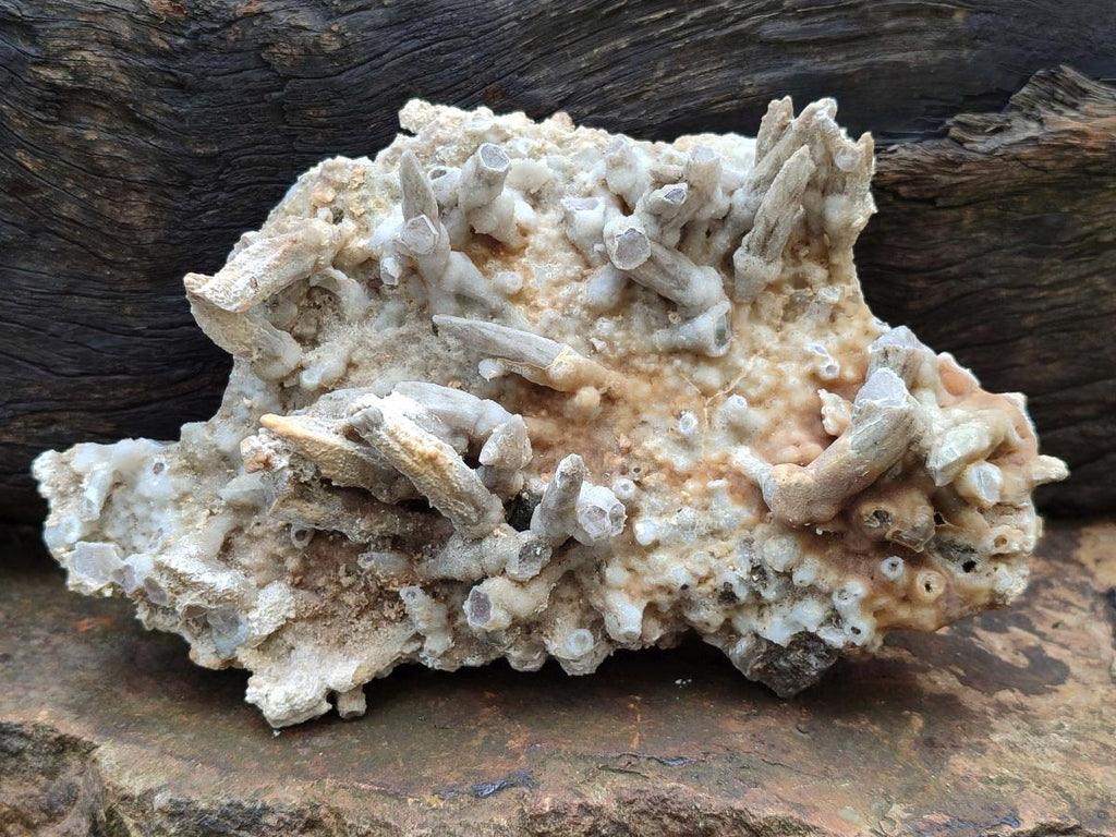 Natural Drusy Coated Calcite Sceptre Pseudomorph Clusters x 2 From Albert's Mountain, Lesotho
