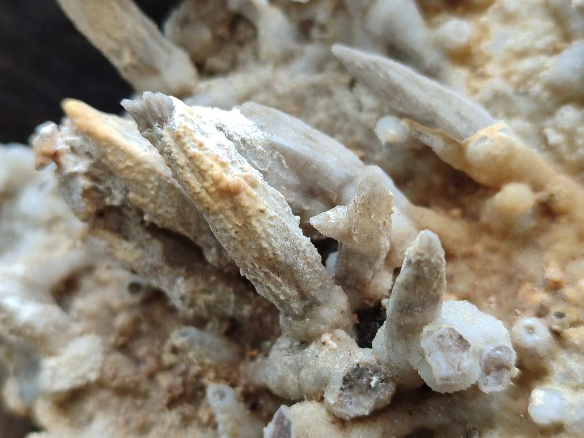 Natural Drusy Coated Calcite Sceptre Pseudomorph Clusters x 2 From Albert's Mountain, Lesotho