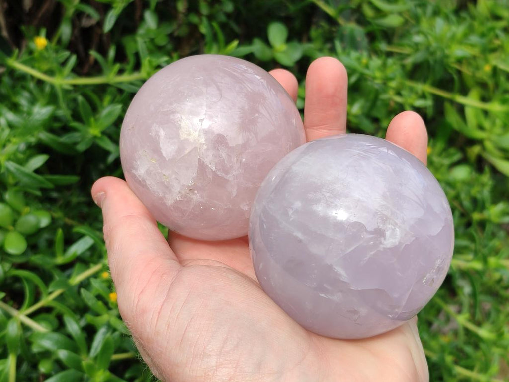 Polished Gemmy Rose Quartz Spheres x 3 From Madagascar