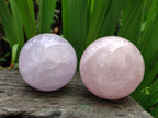 Polished Gemmy Rose Quartz Spheres x 3 From Madagascar