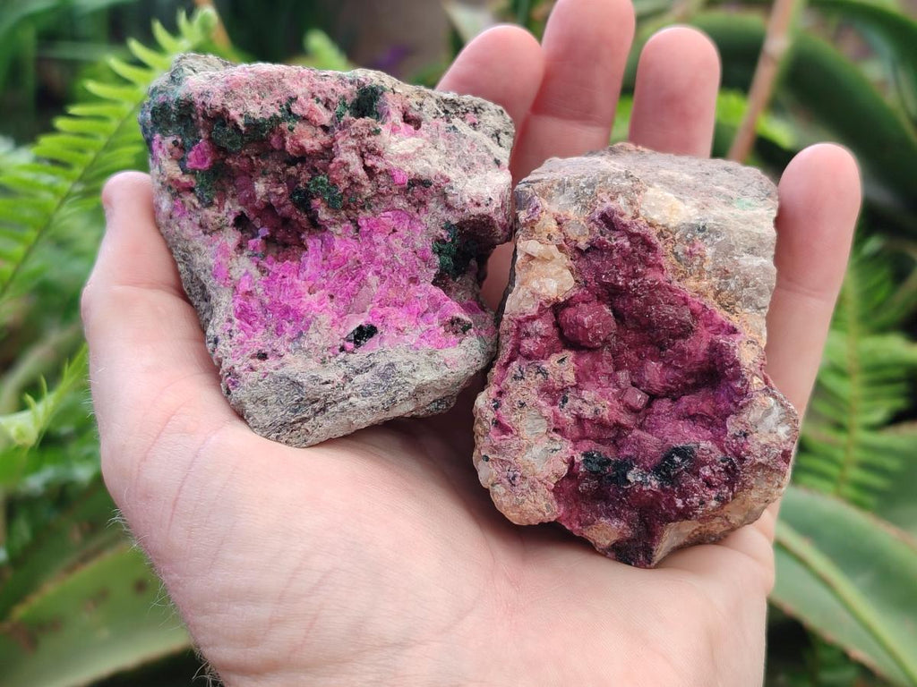 Natural Salrose Cobaltoan Dolomite Specimens with Heterogenite x 6 From Kakanda, Congo