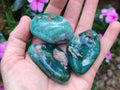 Polished and Natural Mtorolite Palm Stones x 12 From Mutorashanga, Zimbabwe