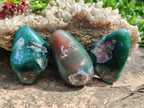 Polished and Natural Mtorolite Palm Stones x 12 From Mutorashanga, Zimbabwe