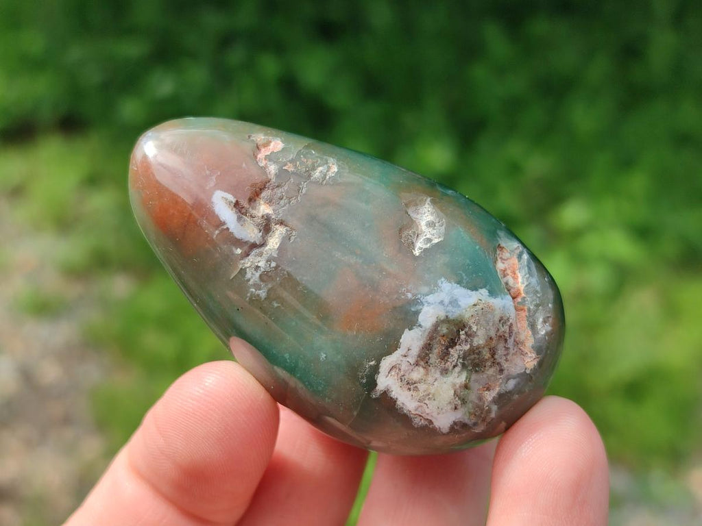Polished and Natural Mtorolite Palm Stones x 12 From Mutorashanga, Zimbabwe