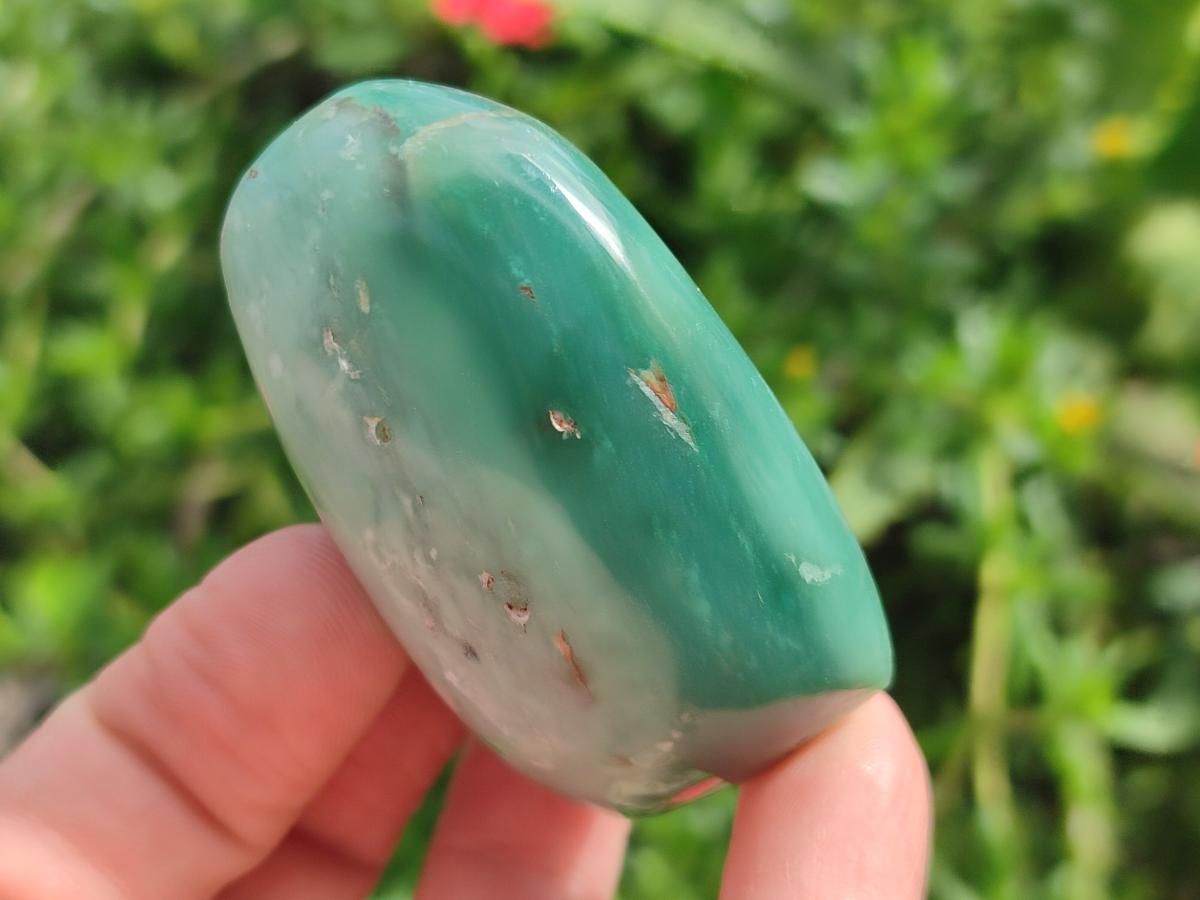 Polished and Natural Mtorolite Palm Stones x 12 From Mutorashanga, Zimbabwe