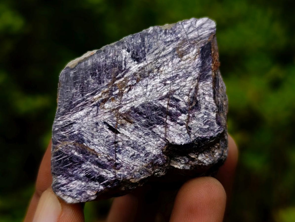 Polished One Side Silver Leaf Lepidolite Slices x 24 From Zimbabwe